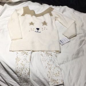 3t cream gold bear outfit carter